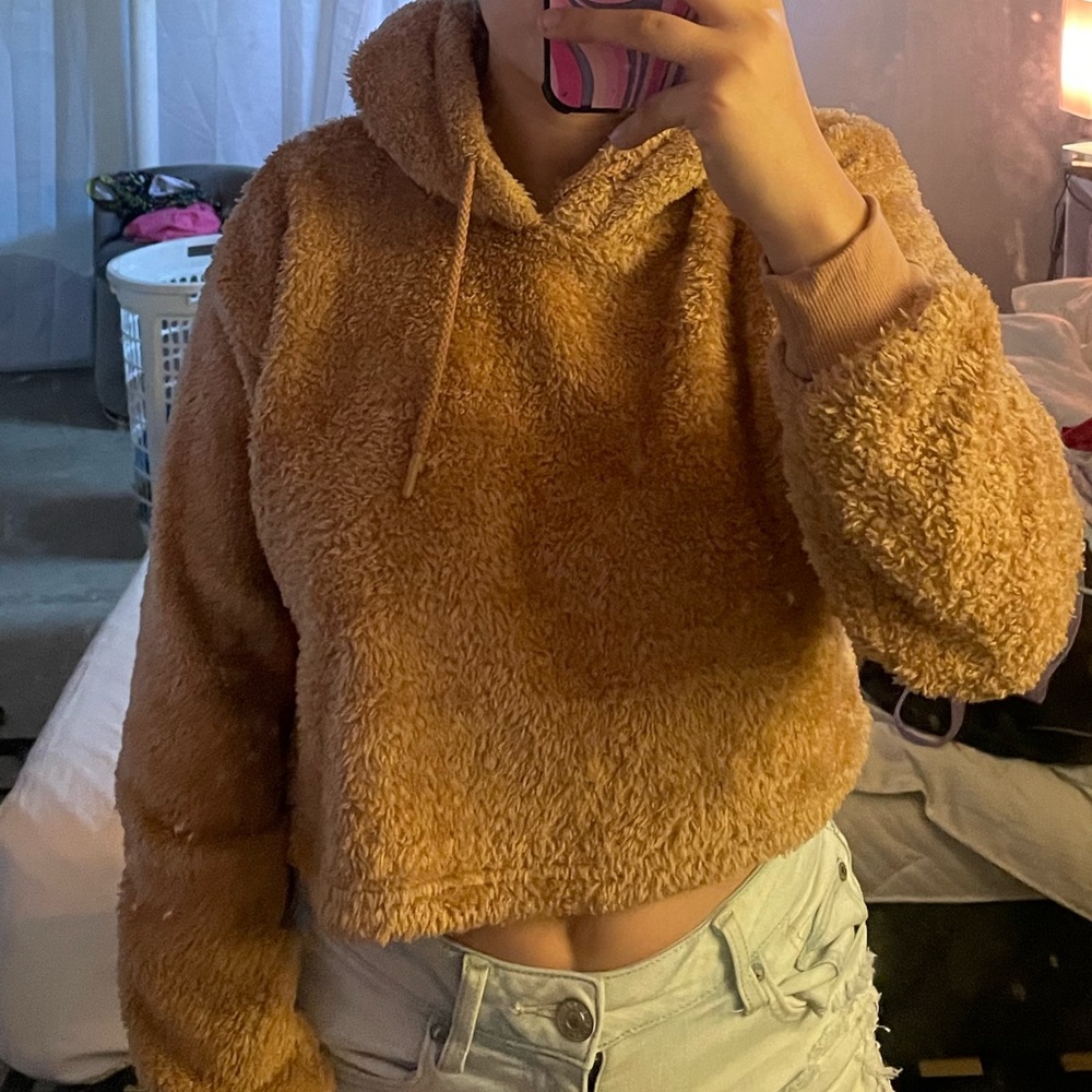 Forever 21 cropped fuzzy hoodie